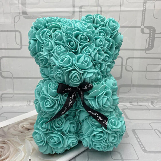 tiffany blue rose teddy bear