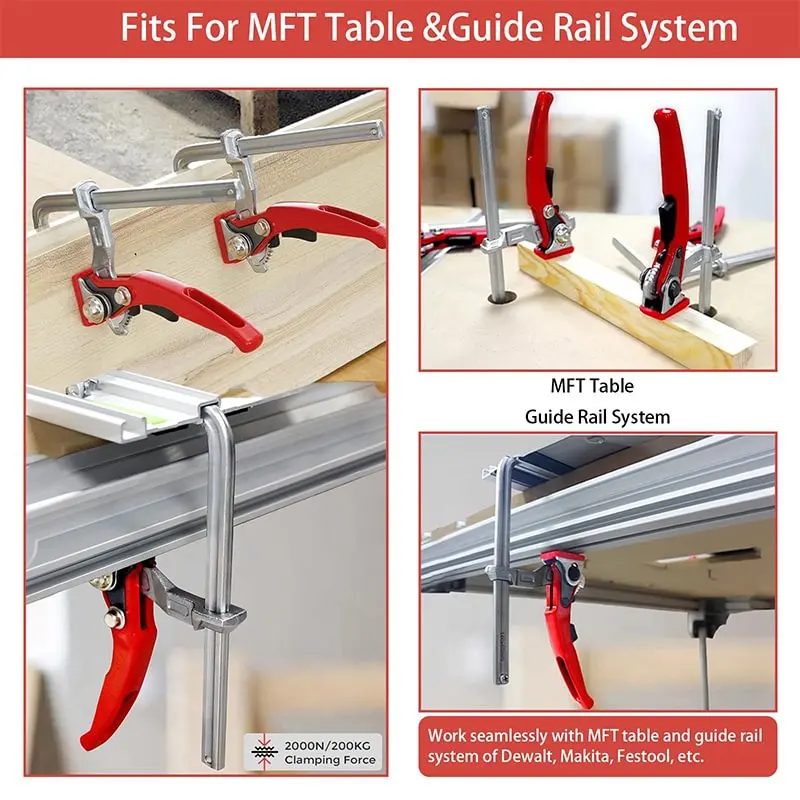 SAKER® Ratcheting Table Clamp Tools For Bessey Mafell Bosch Festool Making It Suitable For Various Cutting Guide Rails