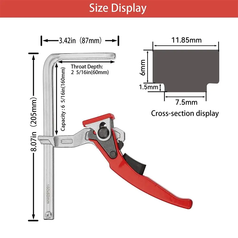 SAKER® Ratcheting Table Clamp Tools For Bessey Mafell Bosch Festool Making It Suitable For Various Cutting Guide Rails